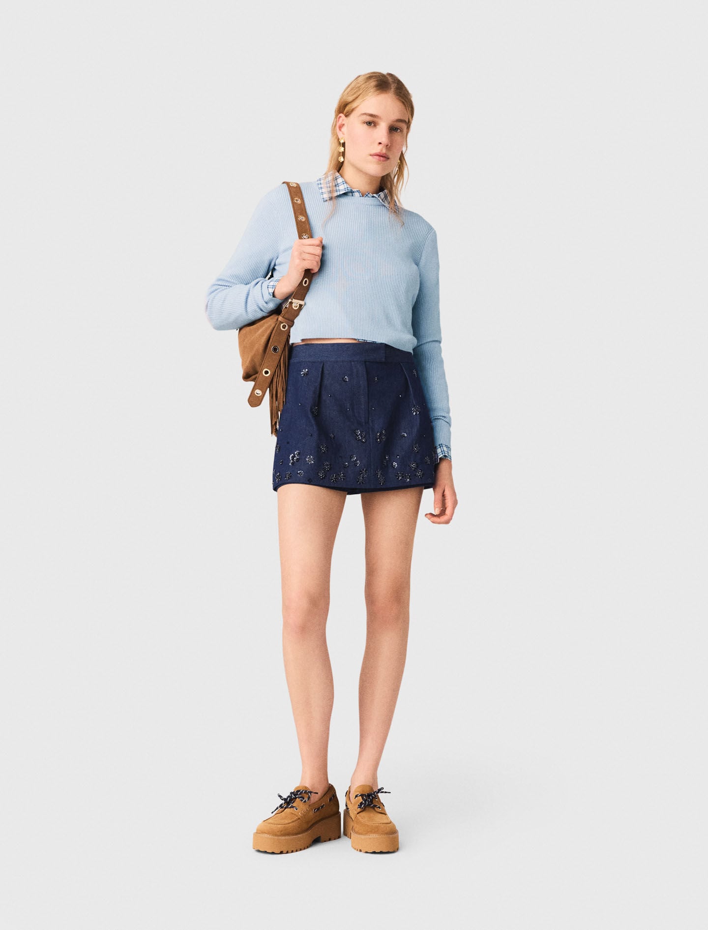 Maje Online / Sweater with jeweled bows on back