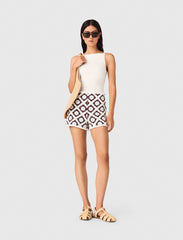 Maje Shop / Floral-patterned crochet shorts
