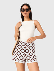 Maje Shop / Floral-patterned crochet shorts
