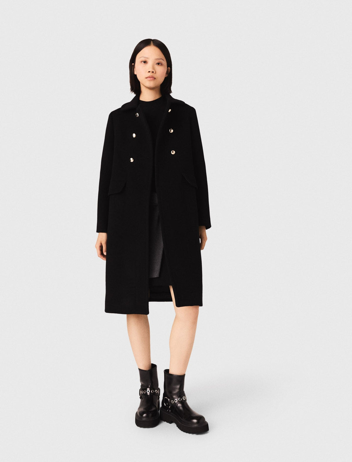 Maje Sale / Long wool blend coat