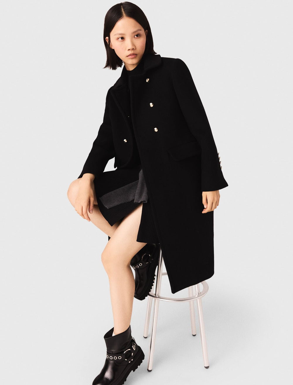Maje Sale / Long wool blend coat