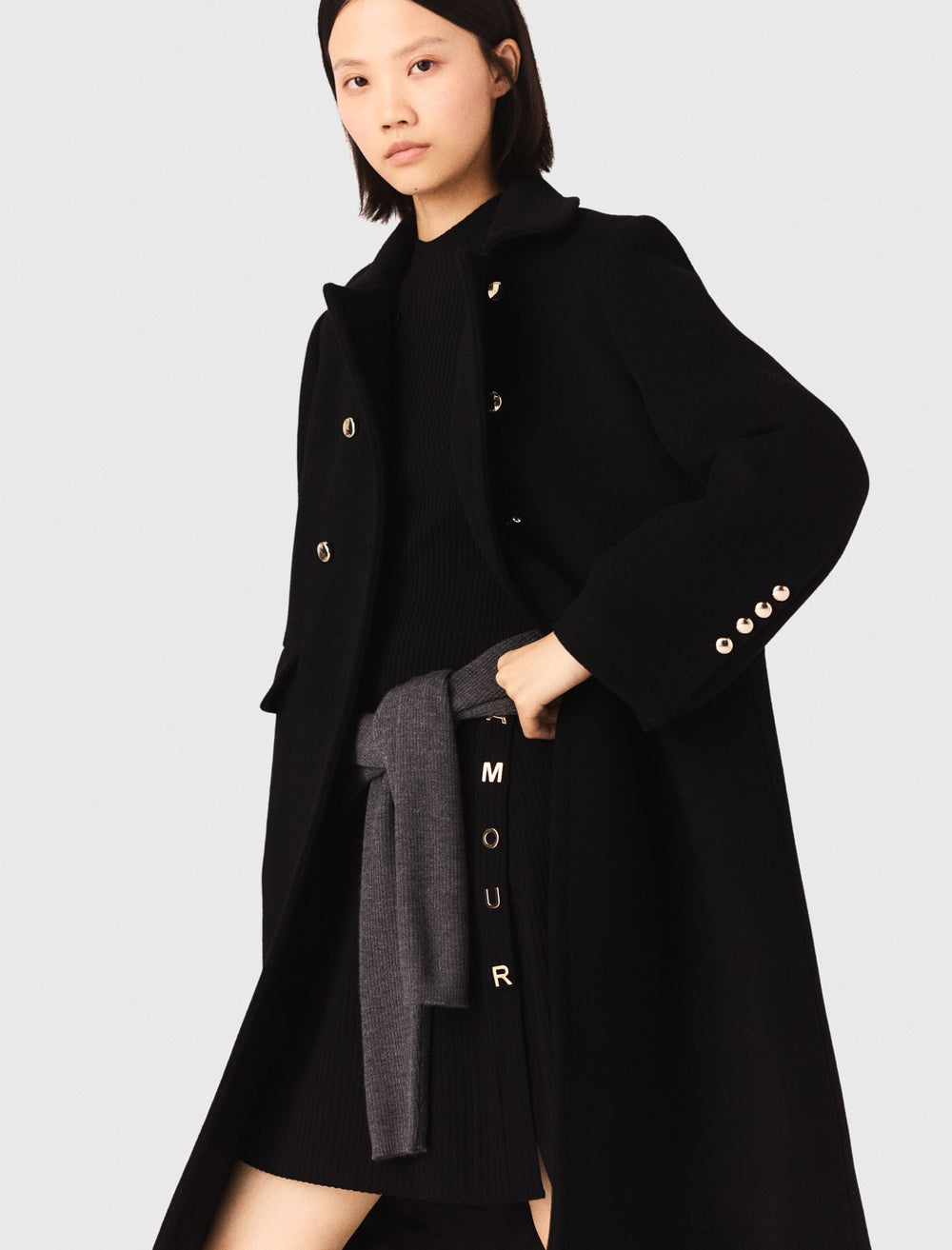 Maje Sale / Long wool blend coat