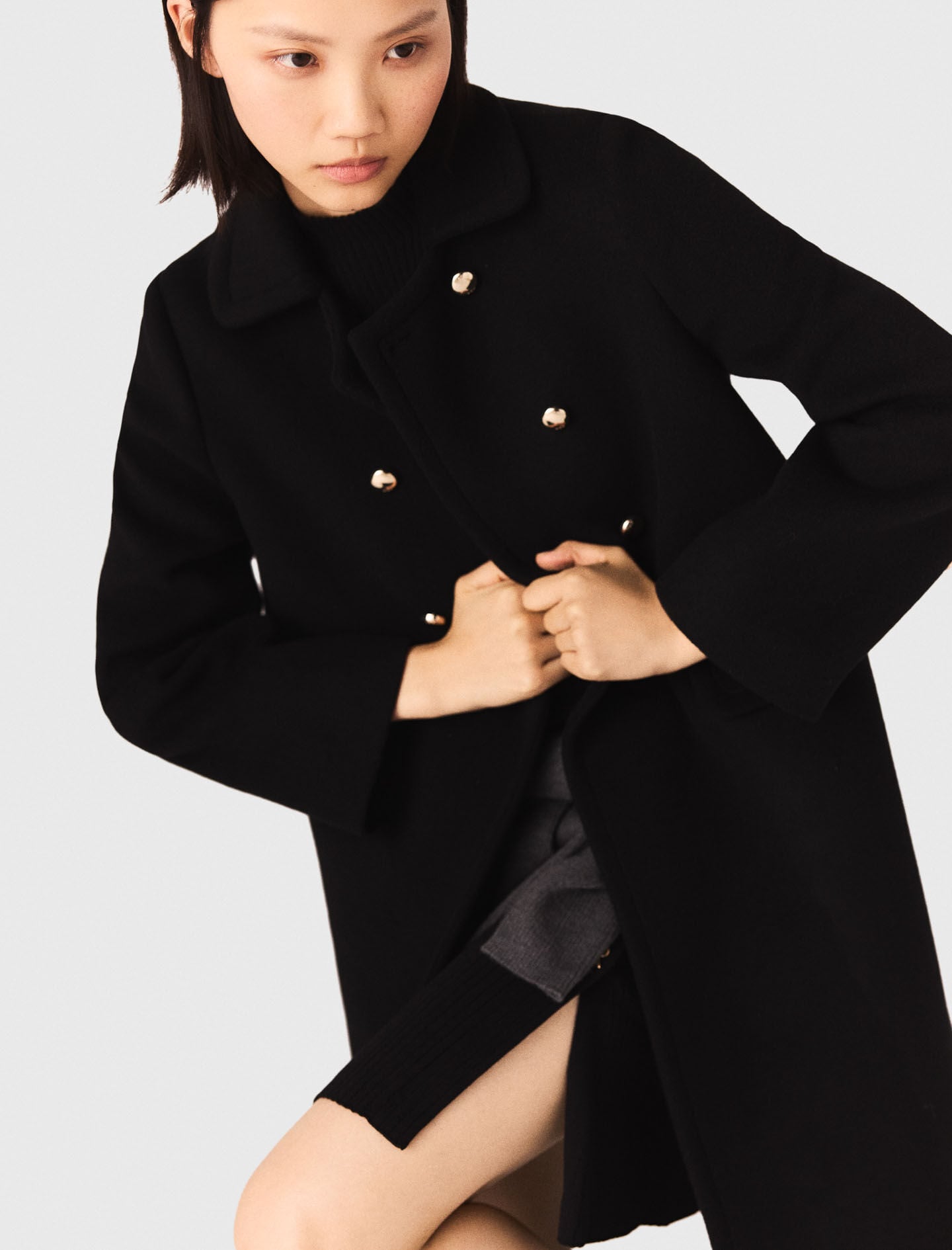 Maje Sale / Long wool blend coat