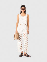 Maje Outlet / Crochet trousers with mirrors