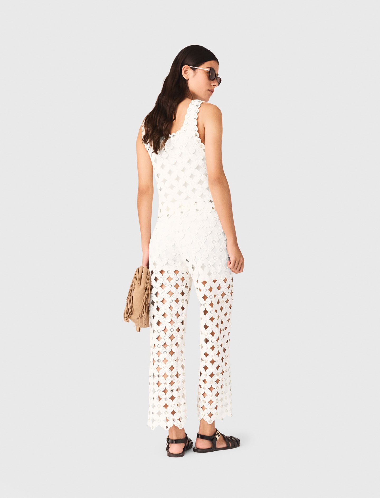 Maje Outlet / Crochet trousers with mirrors