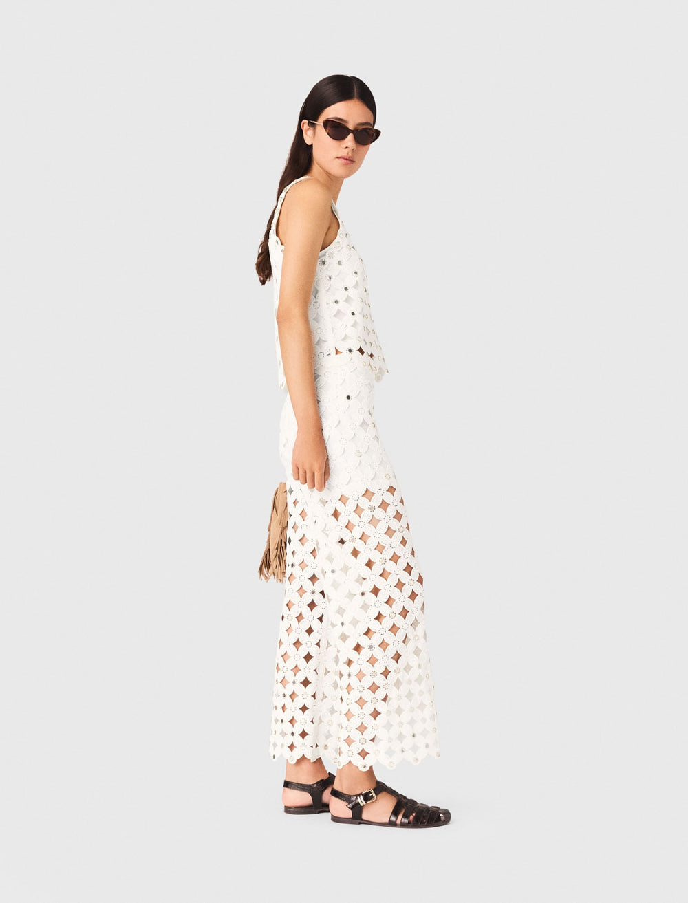 Maje Outlet / Crochet trousers with mirrors