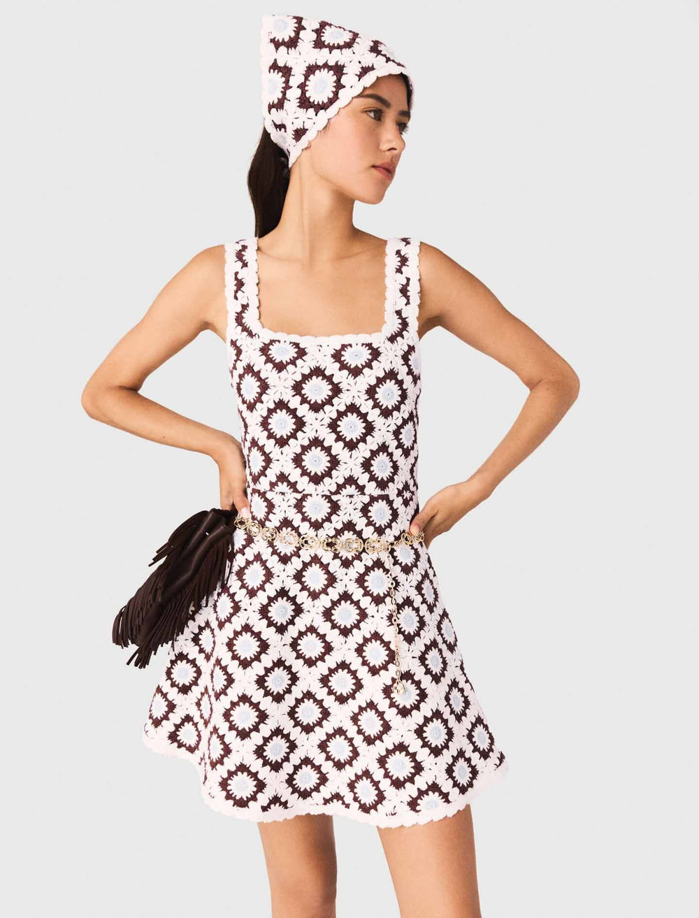 Maje New / Floral crochet dress