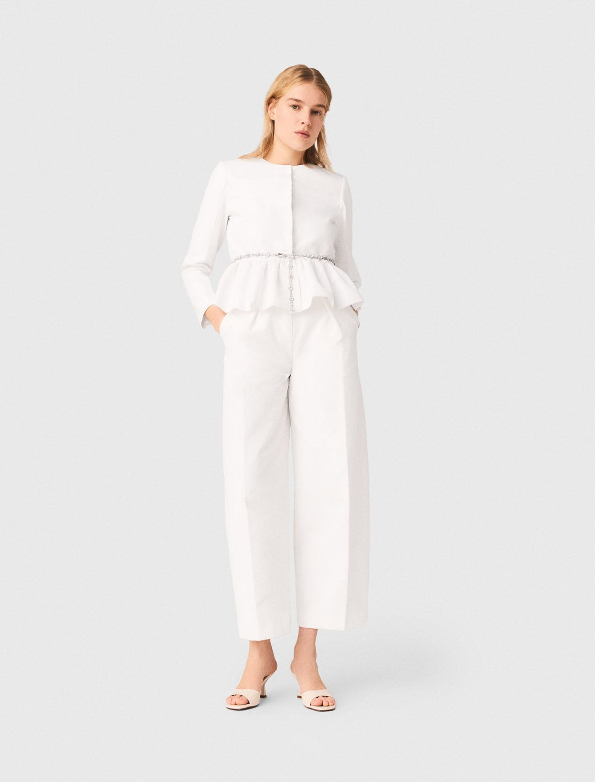 Maje Discount / Cropped jacket with jewelled belt