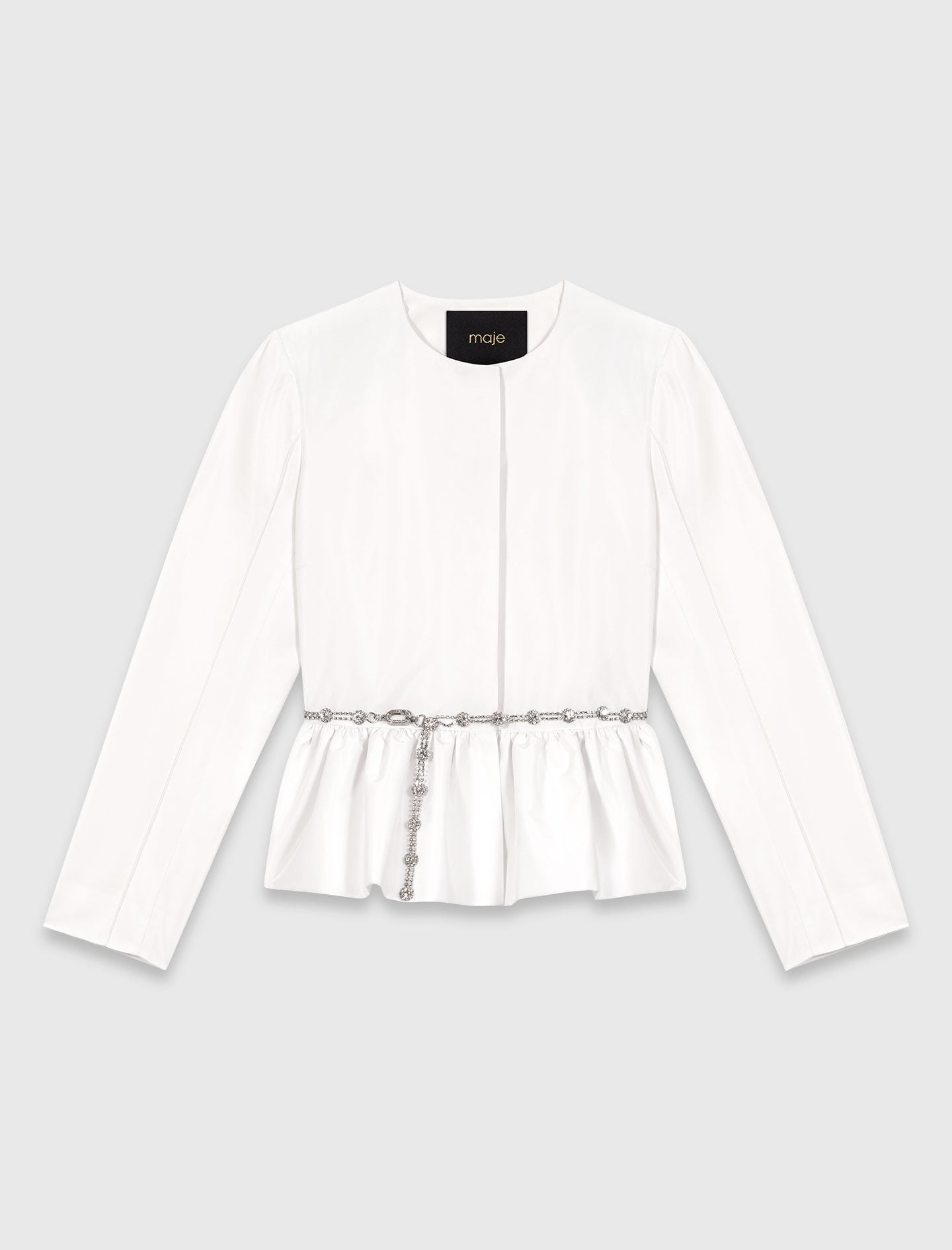 Maje Discount / Cropped jacket with jewelled belt