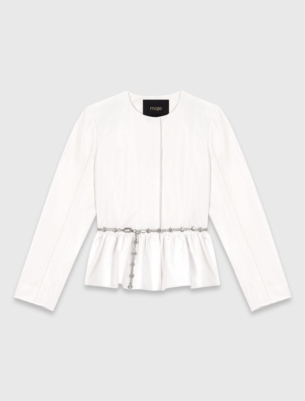 Maje Discount / Cropped jacket with jewelled belt