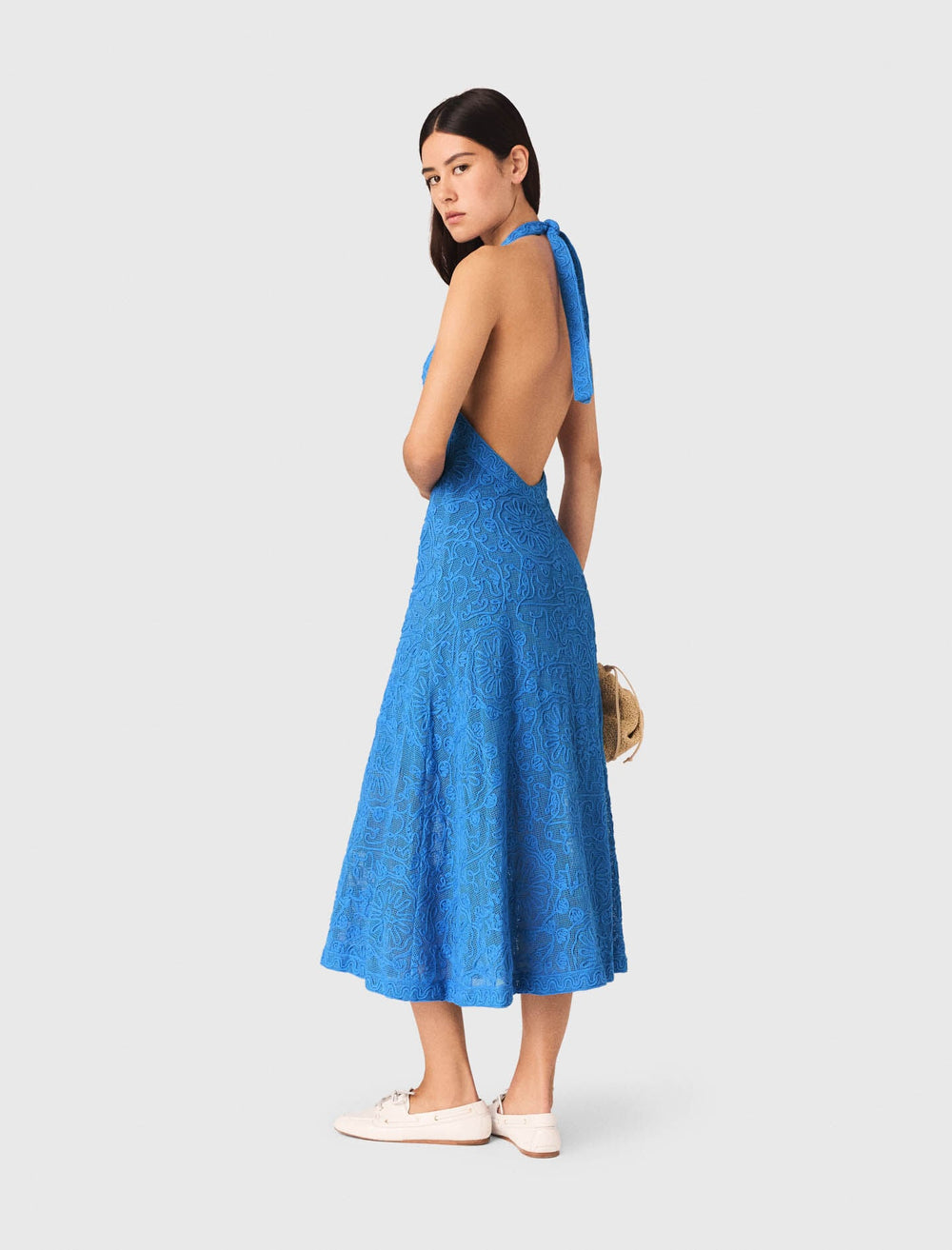 Maje Online / Backless guipure maxi dress