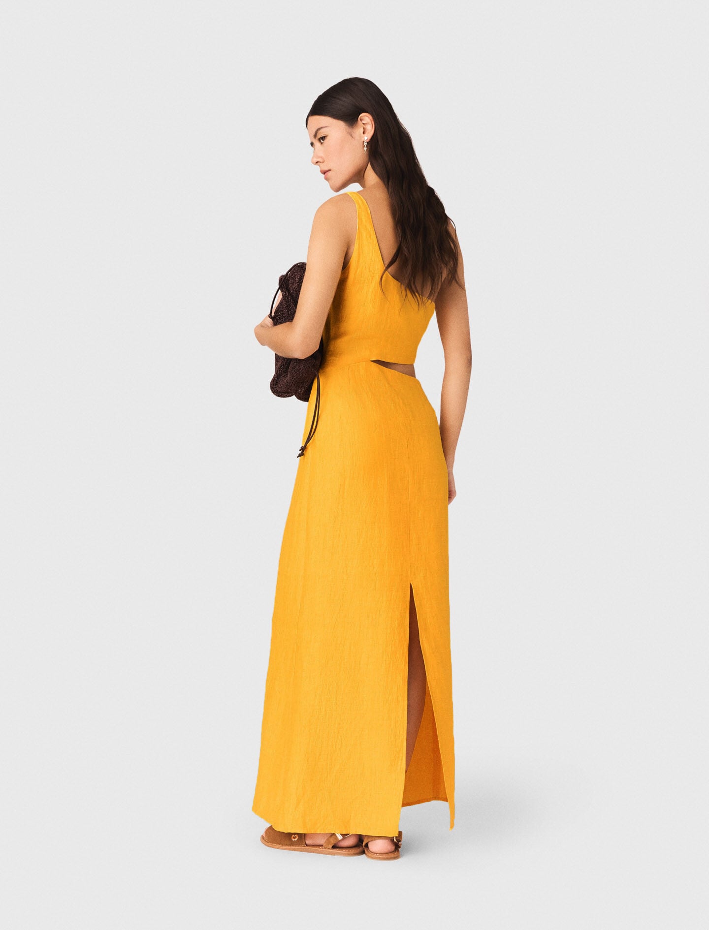 Maje Shop / Asymmetrical Linen-Blend Dress