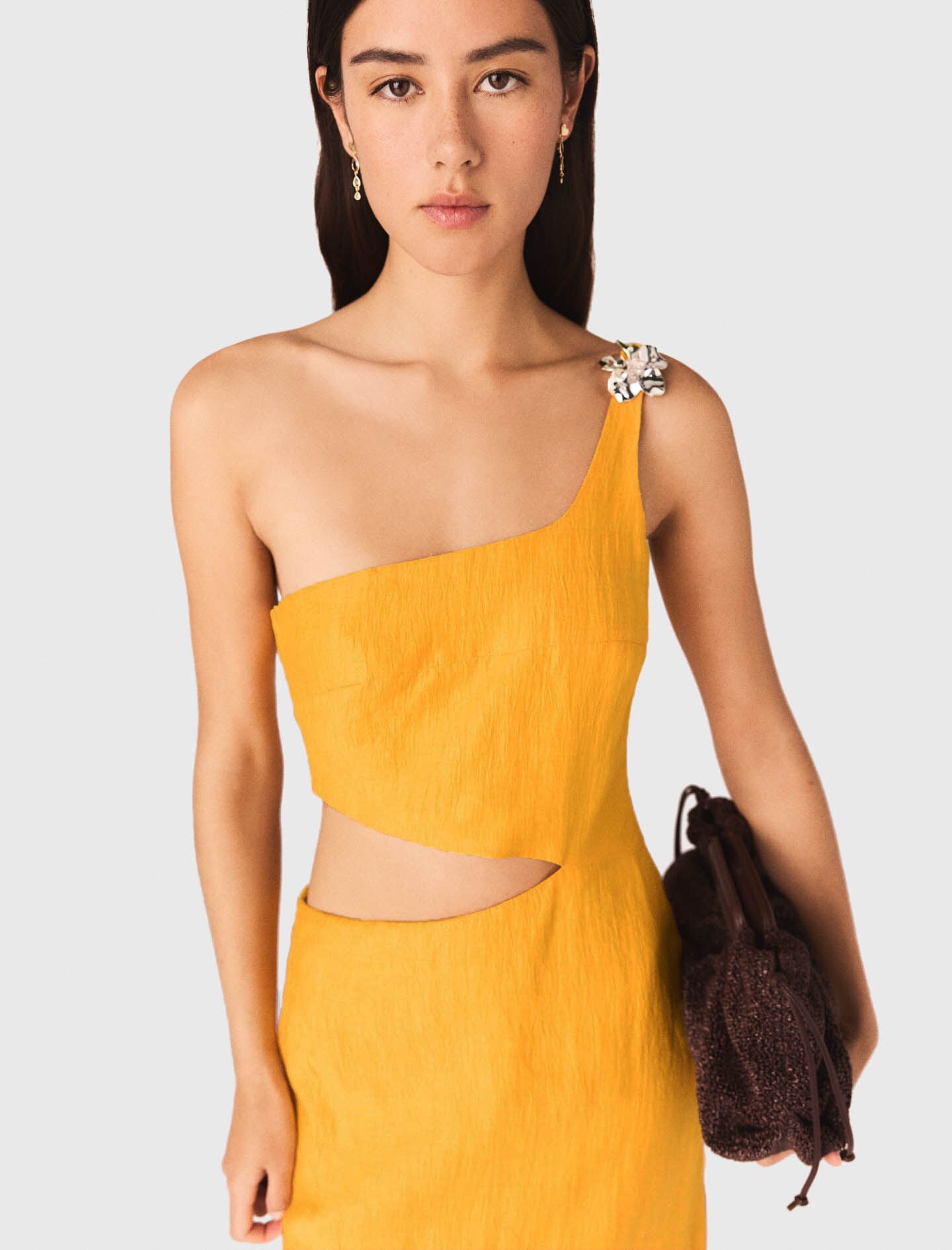 Maje Shop / Asymmetrical Linen-Blend Dress