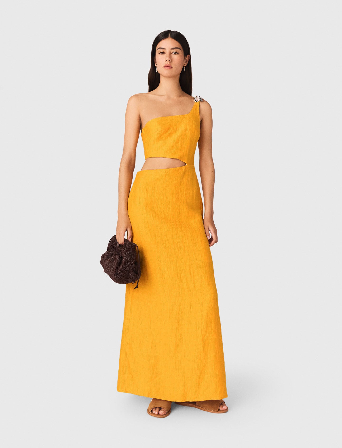 Maje Shop / Asymmetrical Linen-Blend Dress