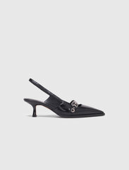 Maje Outlet / Leather pumps with eyelet strap
