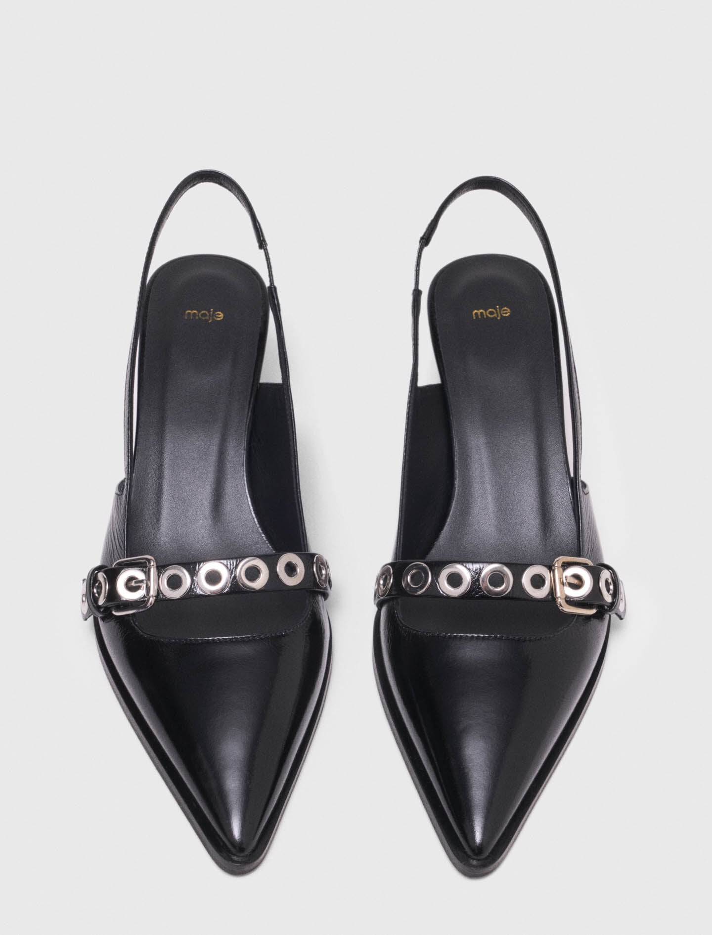 Maje Outlet / Leather pumps with eyelet strap