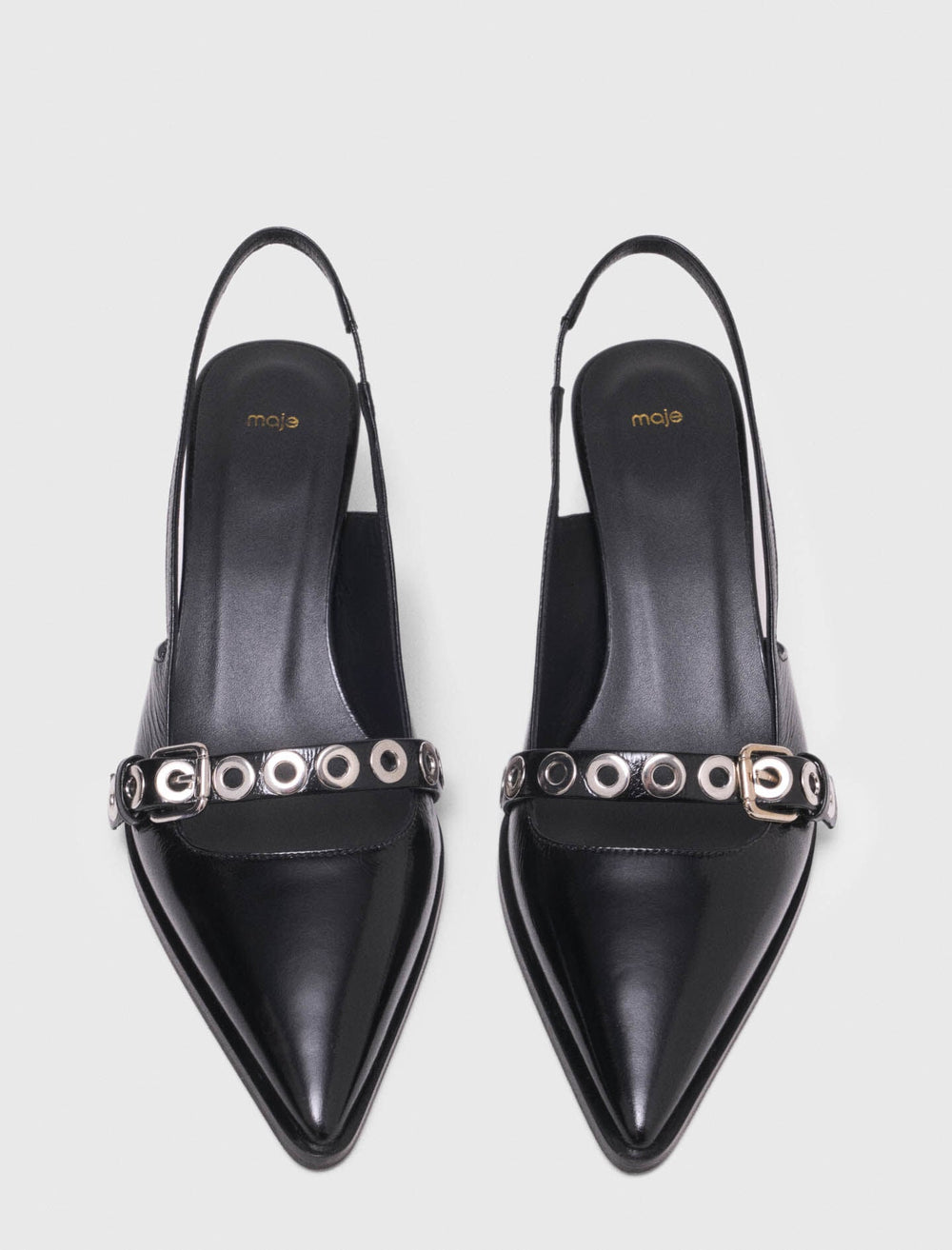 Maje Outlet / Leather pumps with eyelet strap
