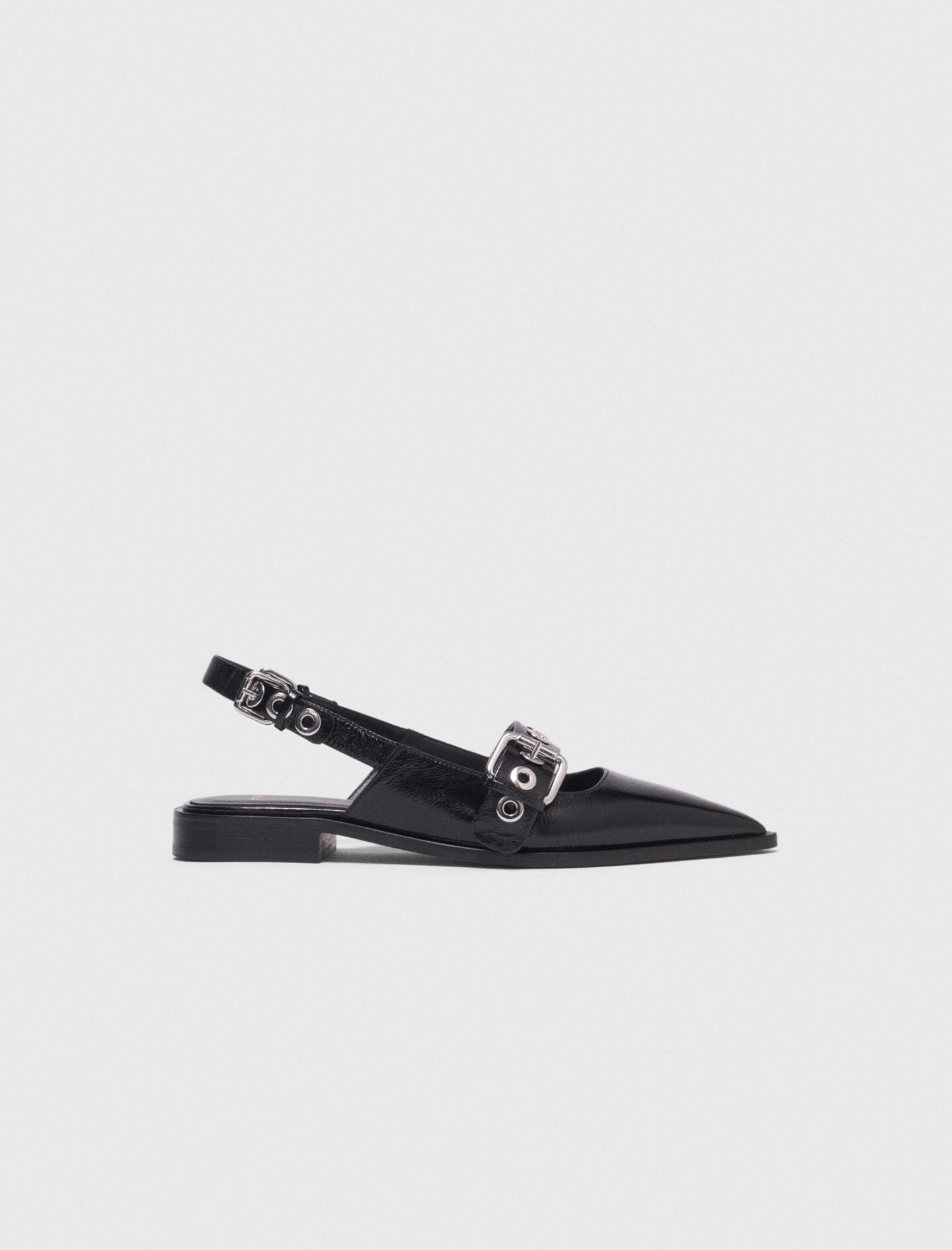 Maje Shop / Flat leather strap slingbacks