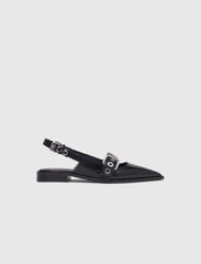 Maje Shop / Flat leather strap slingbacks