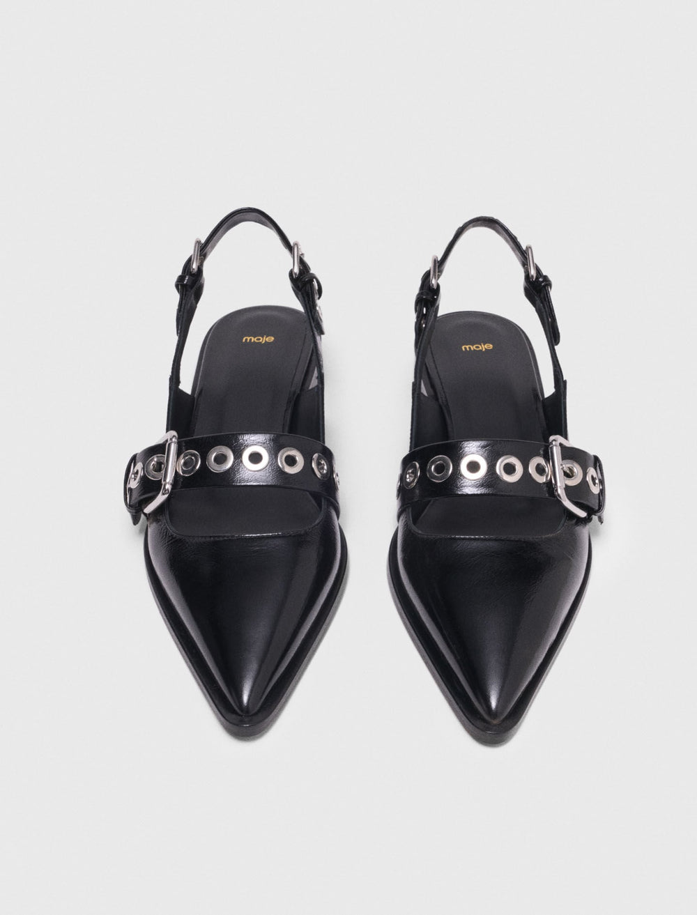 Maje Shop / Flat leather strap slingbacks