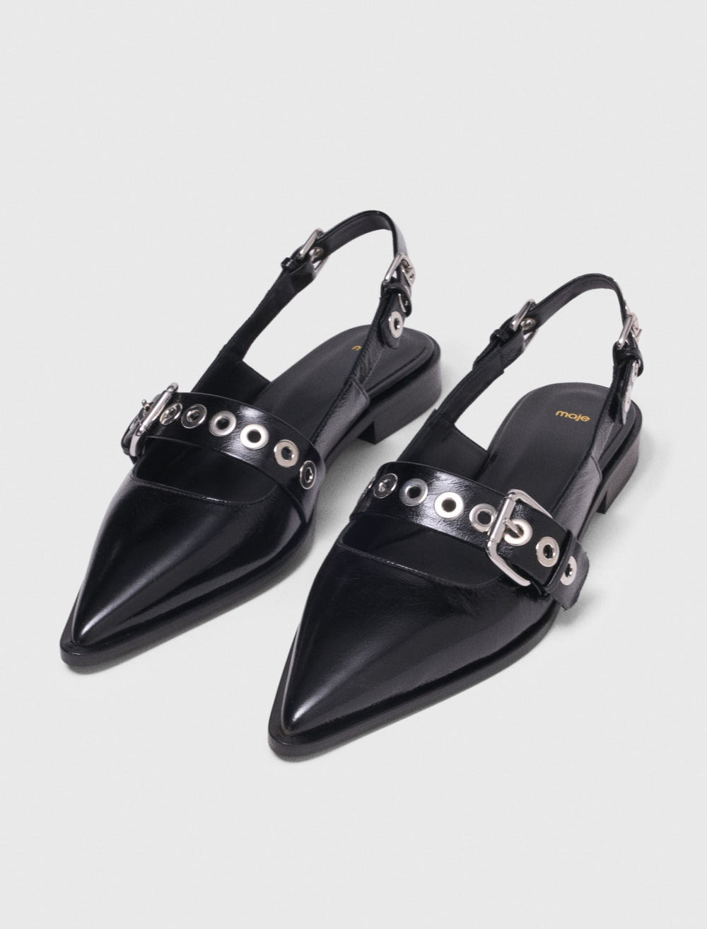 Maje Shop / Flat leather strap slingbacks