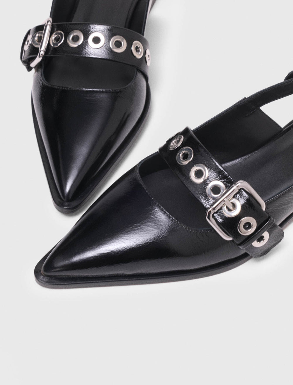 Maje Shop / Flat leather strap slingbacks