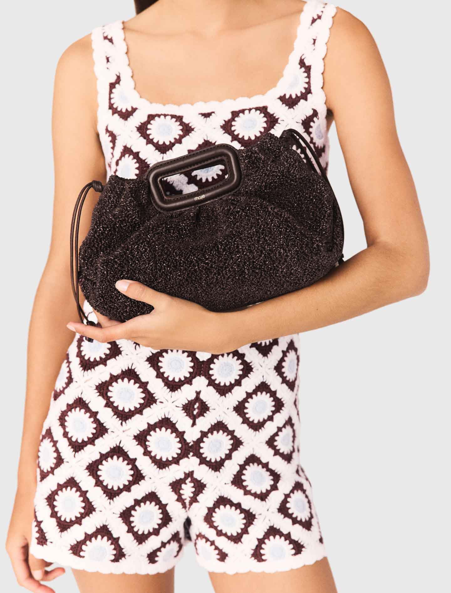 Maje Sale / Mipli bouclé effect clutch bag