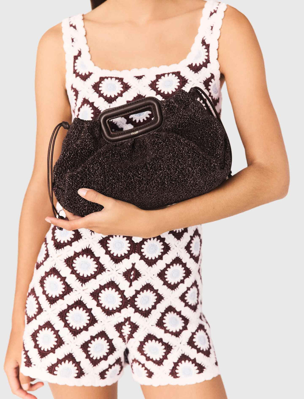 Maje Sale / Mipli bouclé effect clutch bag