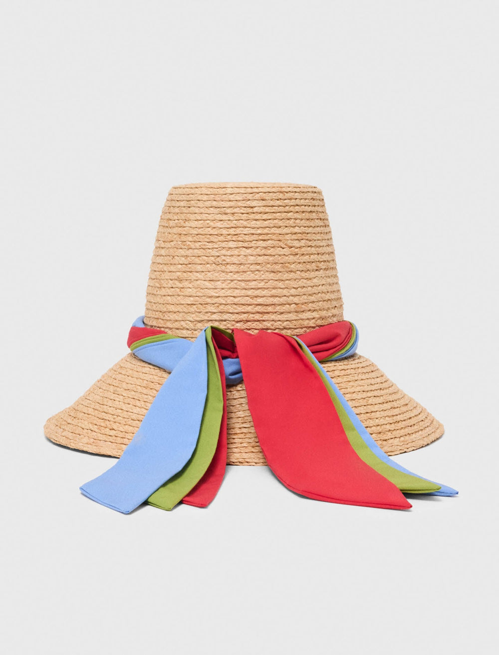 Maje Discount / Raffia hat with printed ribbon