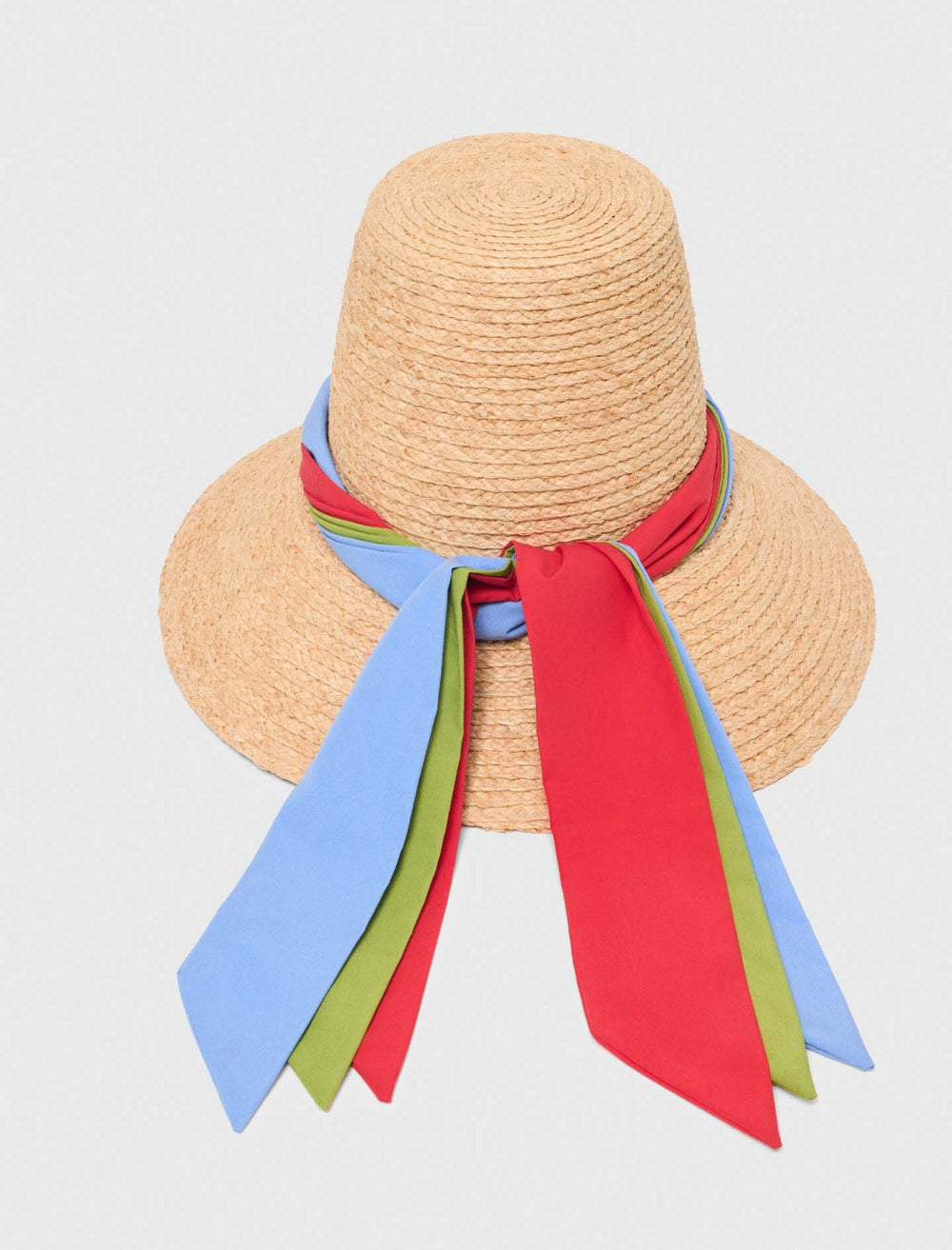 Maje Discount / Raffia hat with printed ribbon