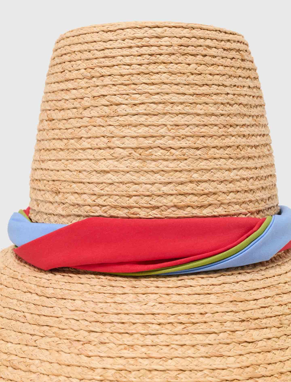 Maje Discount / Raffia hat with printed ribbon