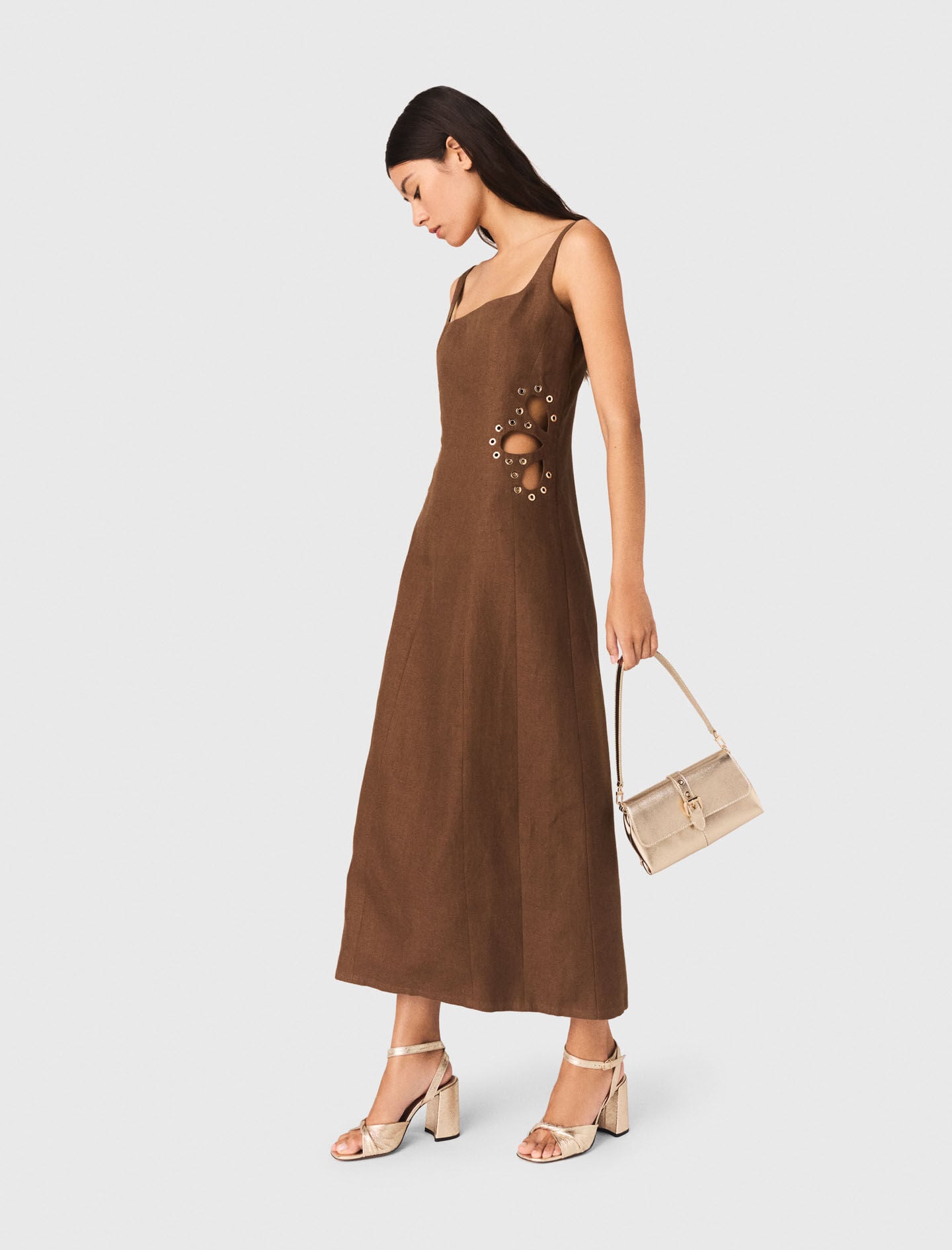 Maje Online / Linen blend maxi dress