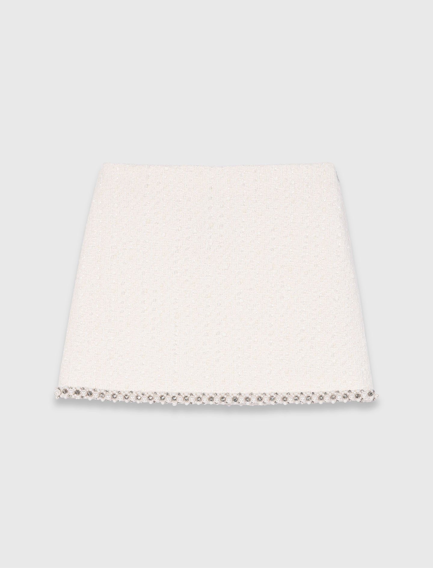Maje Sale / Tweed skirt with pearl trim