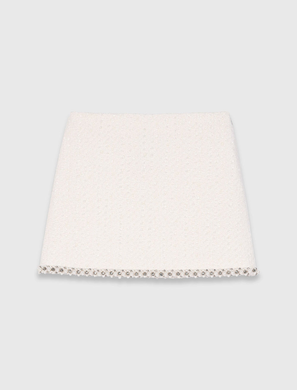 Maje Sale / Tweed skirt with pearl trim