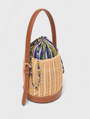 Maje Online / Wicker basket with printed pouch
