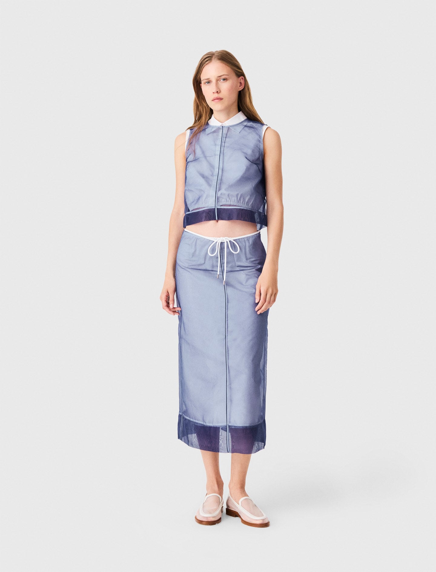 Maje Shop / Cotton and removable organza skirt