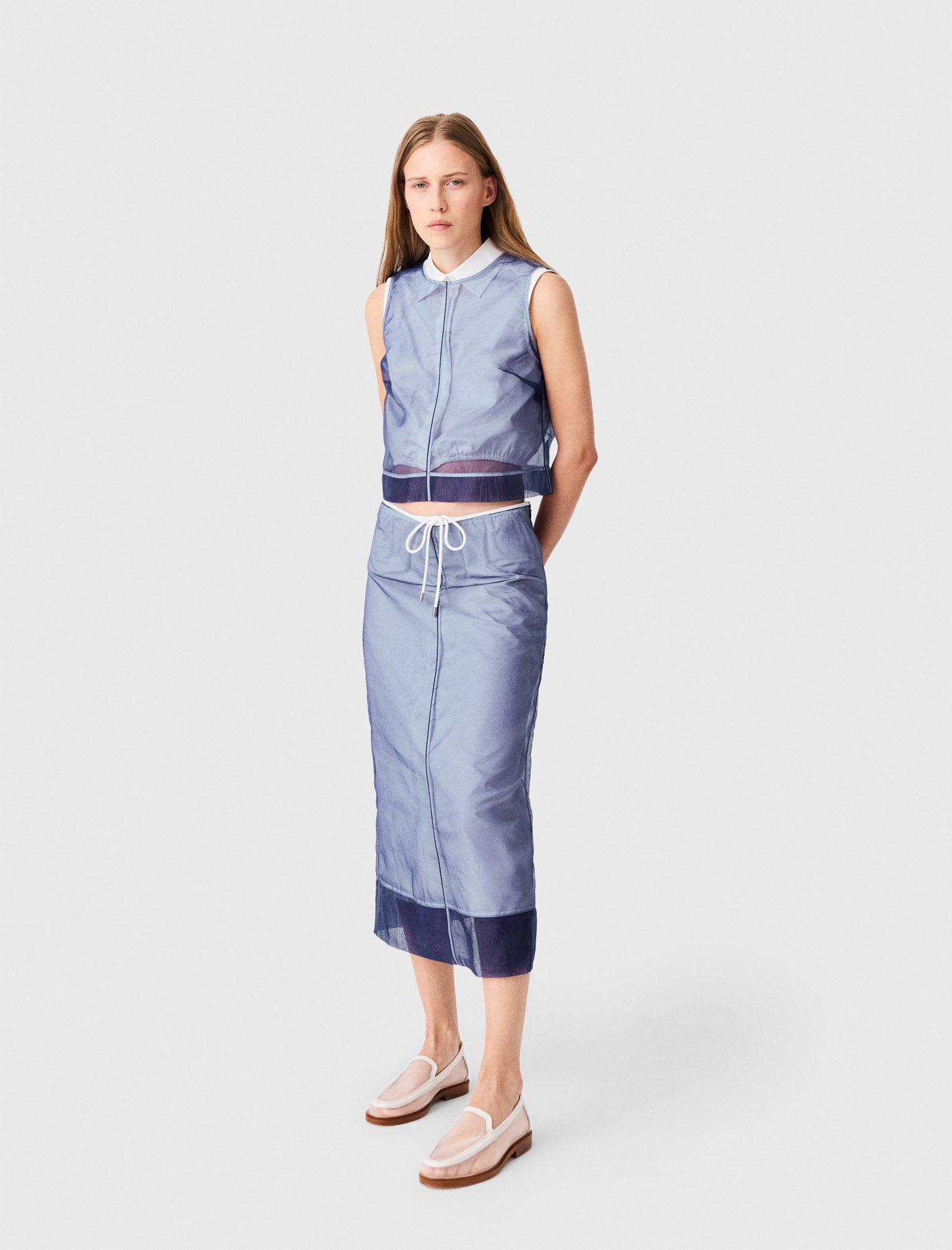 Maje Shop / Cotton and removable organza skirt