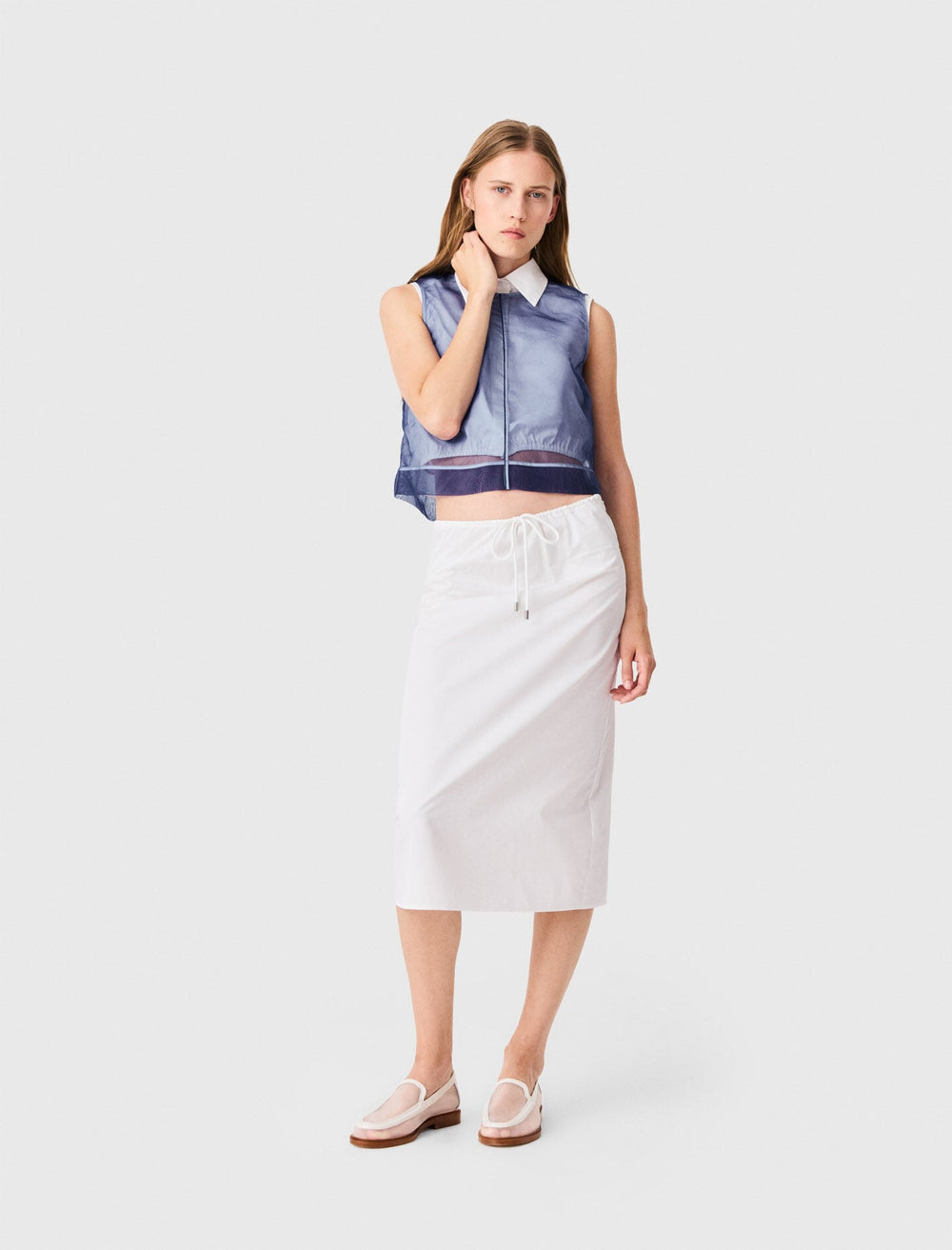 Maje Shop / Cotton and removable organza skirt