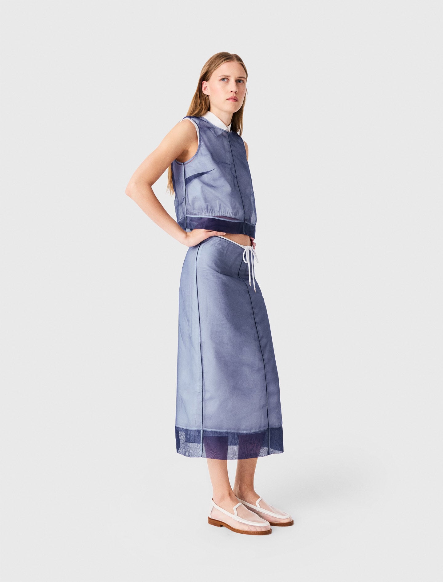 Maje Shop / Cotton and removable organza skirt