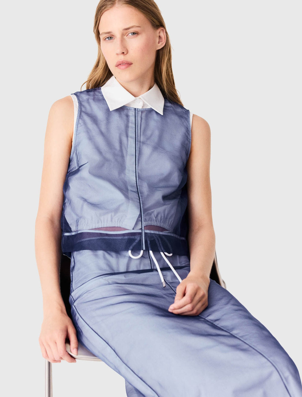 Maje Sale / Cotton top with removable organza