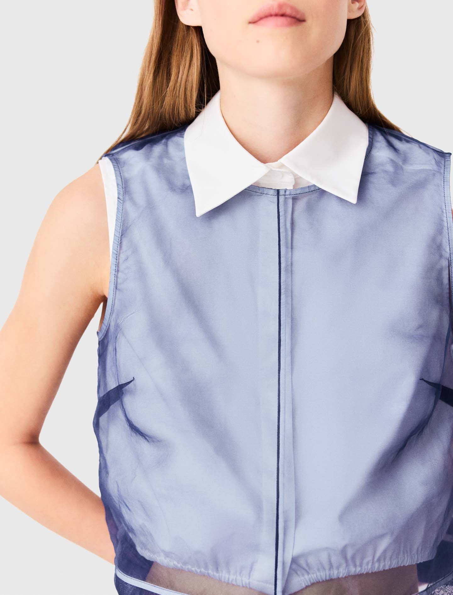 Maje Sale / Cotton top with removable organza