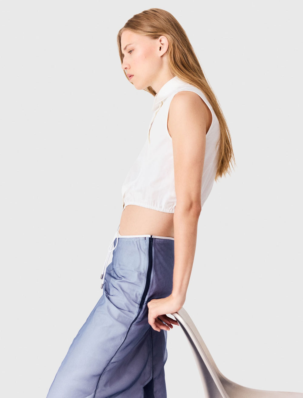 Maje Sale / Cotton top with removable organza