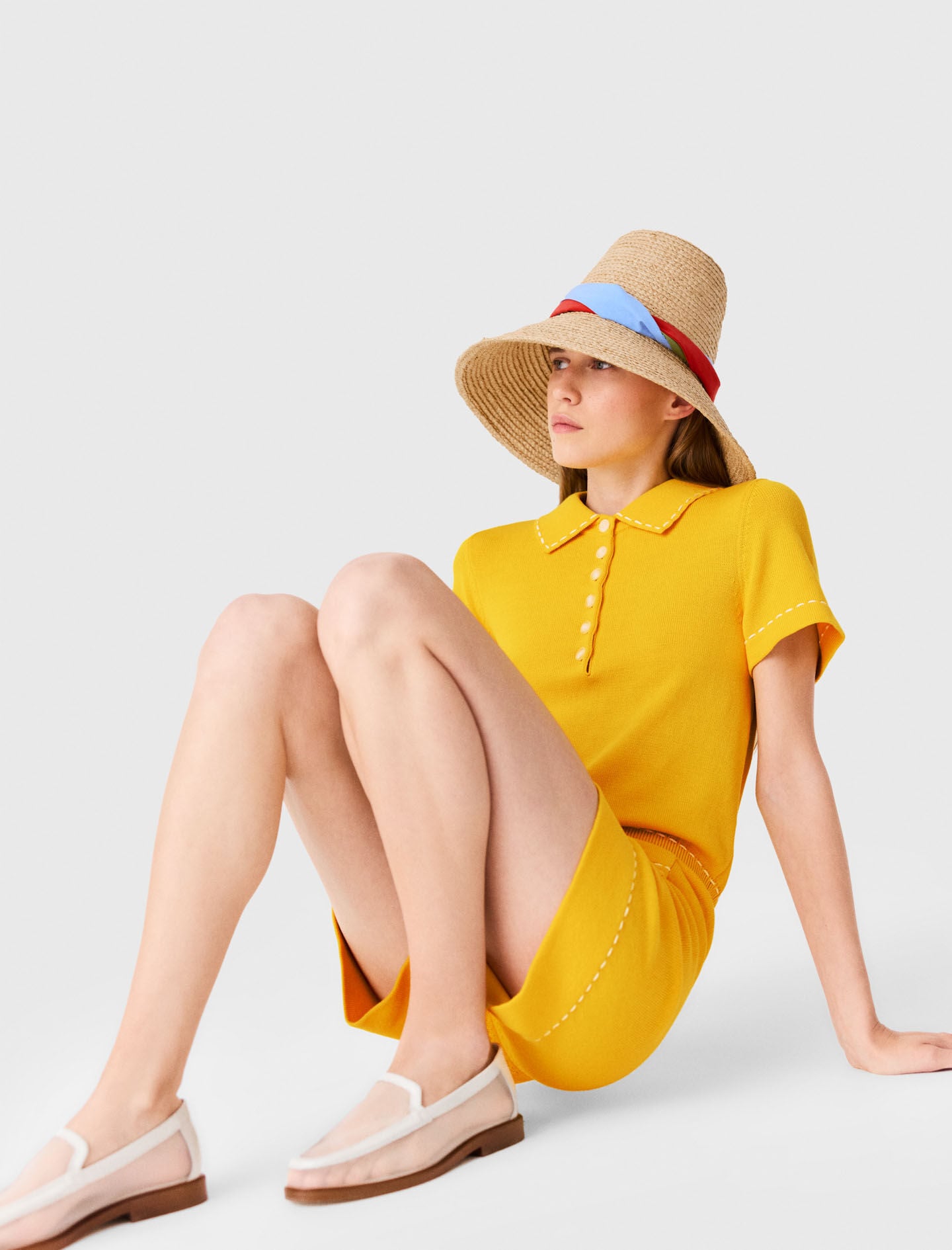 Maje On Sale / Knit playsuit with polo collar