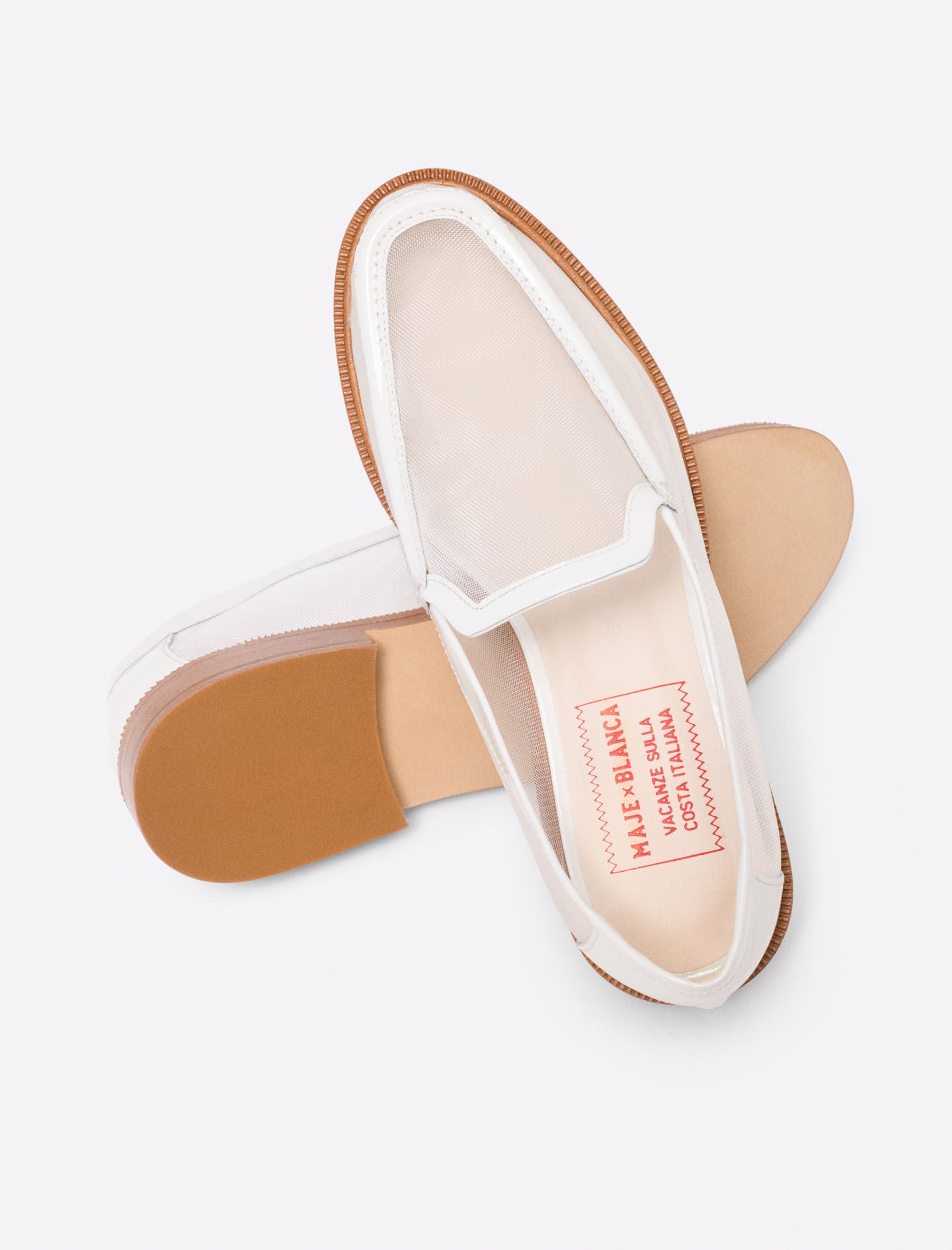 Maje Outlet / Leather and mesh loafers