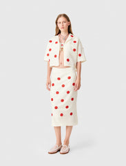 Maje New / Embroidered linen-silk pencil skirt