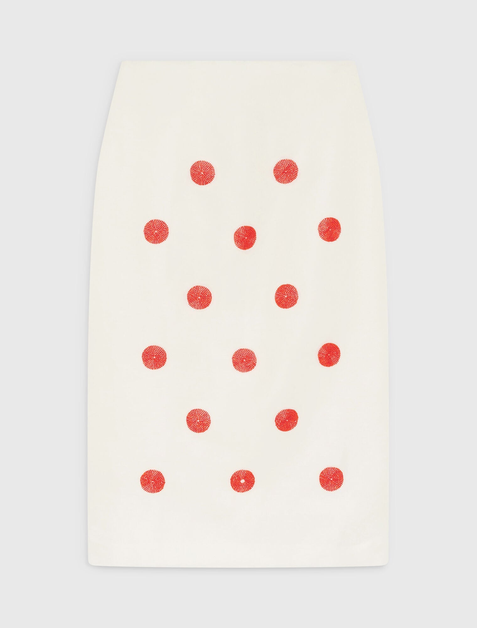 Maje New / Embroidered linen-silk pencil skirt