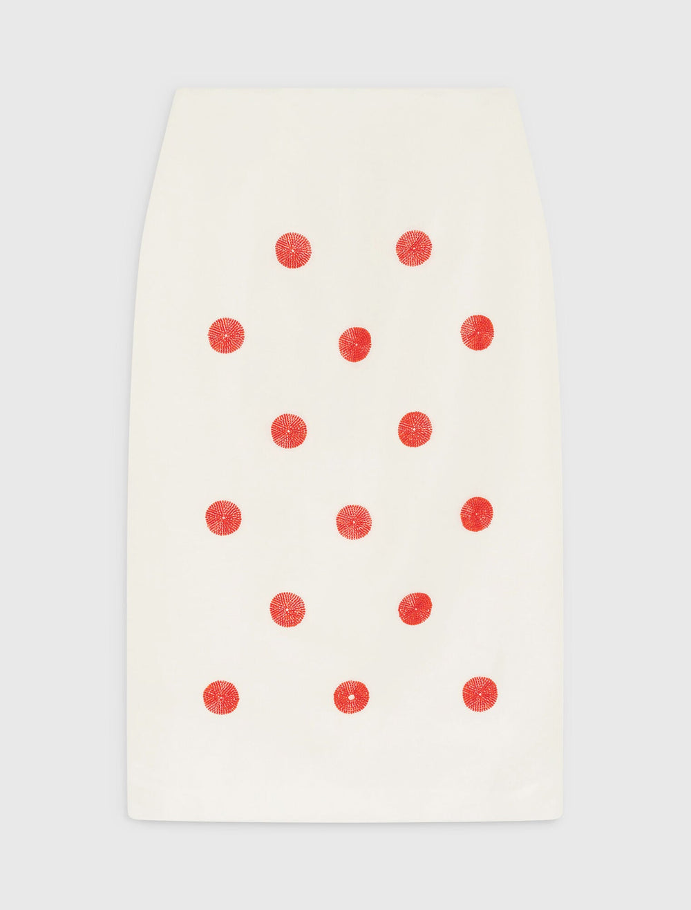 Maje New / Embroidered linen-silk pencil skirt