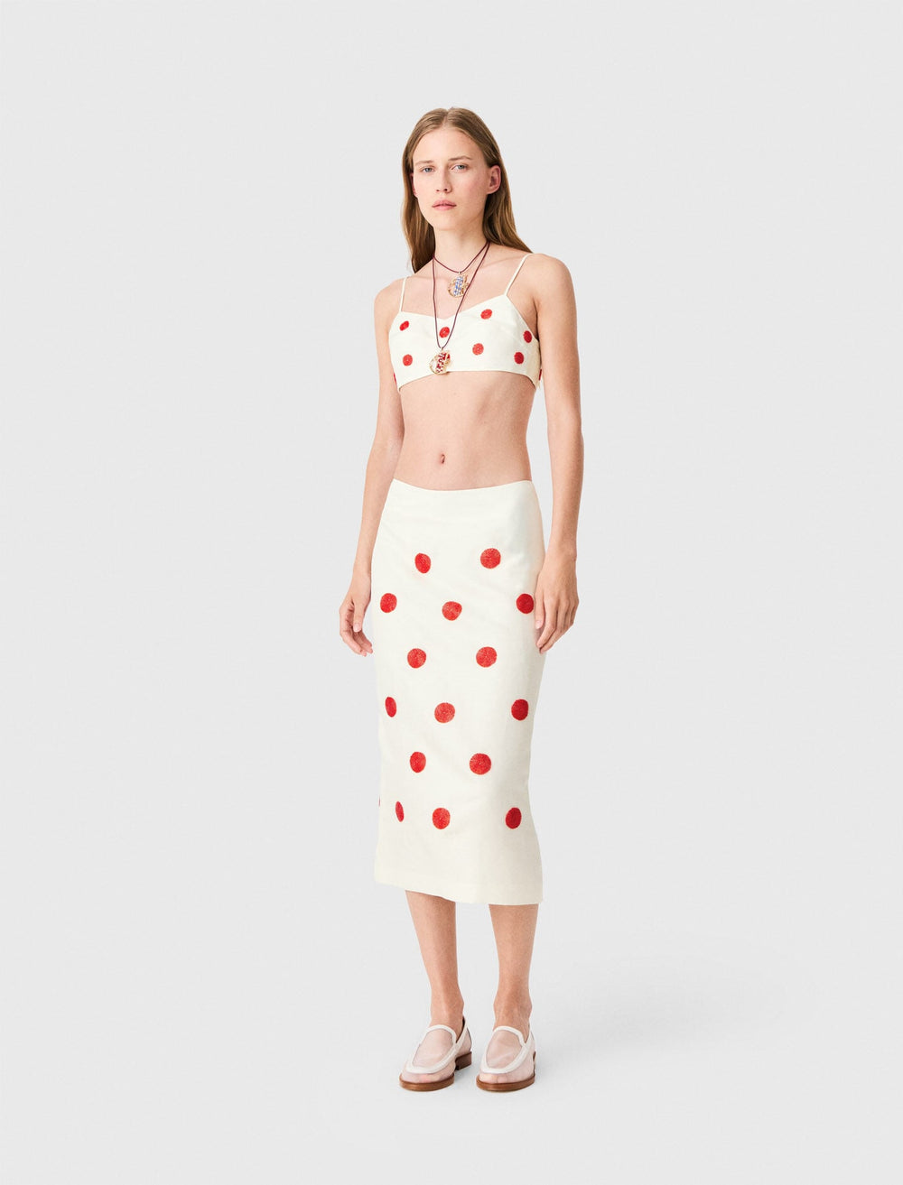 Maje Discount / Embroidered linen and silk crop top