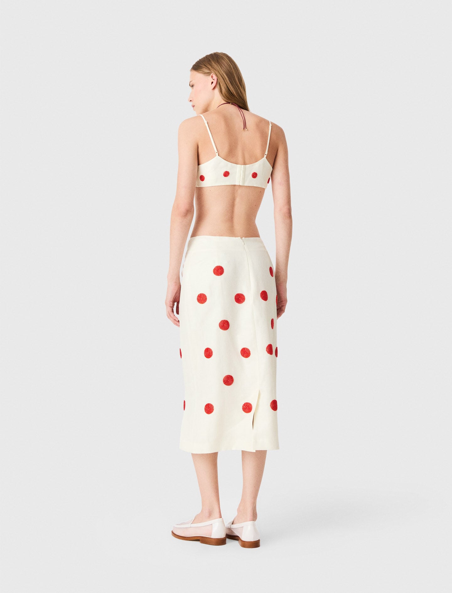 Maje Discount / Embroidered linen and silk crop top