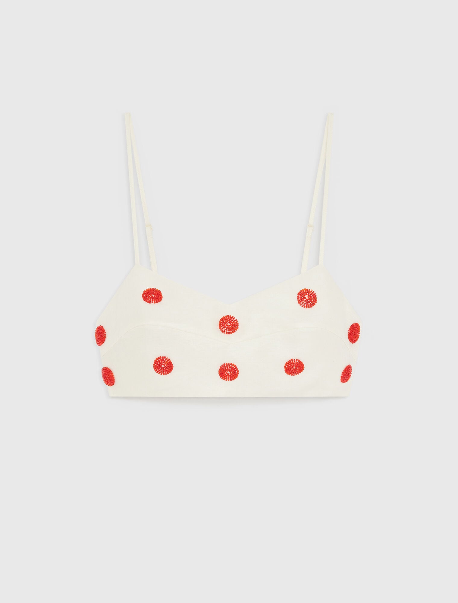 Maje Discount / Embroidered linen and silk crop top